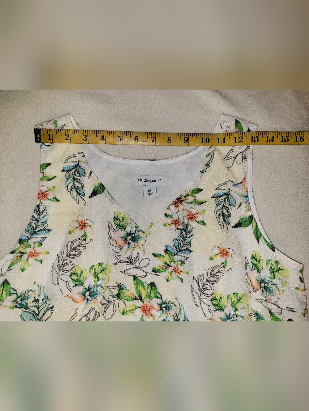 Studio Park Light Floral A-line Cap Sleeve Maxi Dress Size Med Women's - Picture 3 of 10